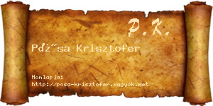 Pósa Krisztofer névjegykártya